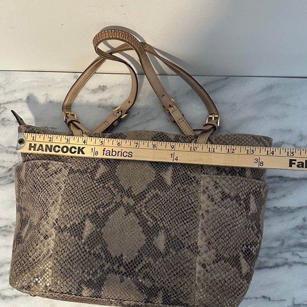 Michael Kors Python snake print gray leather tote… - image 13